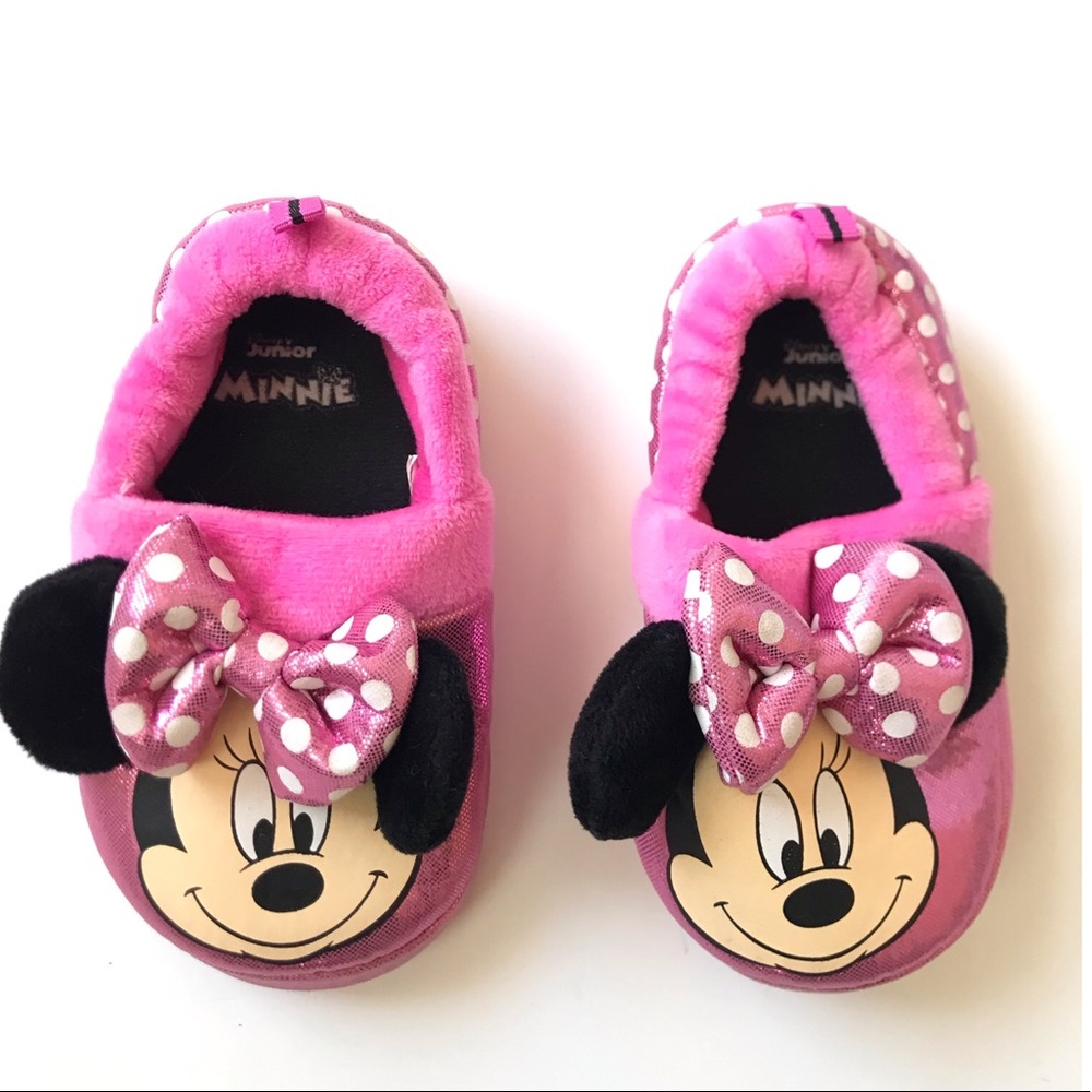 Disney Junior Minnie Girls Slip on Slippers 7/8 M